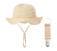1 Pièce Cotton Baby Chapt And 1 Piece Hat Clip, Joli Chapeau De Soleil Simple, Chapeau De Pêcheur Doux, Fournitures De Vinaigrette Pour Bébé.
