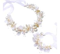 1 pièce couronne de fleurs cheveux enfants avec 1 pièceboucle bracelets Vine strass branche couronne fleur coiffure pour les mariages anniversaire fêtes performance et été plage