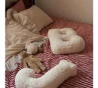 1 pièce Coussin décoratif blanc créatif DIY avec lettres, combinaison libre des lettres souhaitées, coussin doux et confortable, décoration de haute qualité pour la maison, peut être décoré selon les
