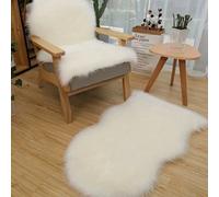 1 pièce Coussin en forme de poisson en fausse laine blanche moelleuse et pelucheuse, doux et moelleux, tapis décoratif lavable antidérapant, utilisation polyvalente comme coussin de chaise, coussin de