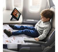 1 pièce Coussin pliable d'extension de siège d'avion pour bébés, coussin portatif et imperméable de dessin animé pour tout-petits pour les voyages Dinosaure,Courses,Espace,Gibbon,Arc-en-ciel beige,Arc