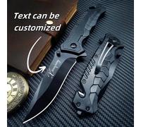 1 pièce Couteau de poche personnalisable pour hommes/femmes, couteau EDC avec clip, brise-glace d'urgence, bord dentelé. Couteau de poche cool pour la survie en plein air, le camping, la chasse, cadea