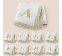 1 pièce Couverture bébé tricotée avec 26 lettres, couverture minimaliste et décontractée pour bébé, convient pour toutes les saisons Taille UniqueGéométrique,LettresTricots