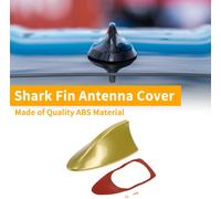 1 Pièce Couverture D'Antenne Requin Universelle Signal Toit Aérien Pour Voiture Suv Camion Tout-Terrain Matériau Abs Avec Base Adhésive Jaune Doré