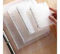 1 pièce Couverture de cahier PP givré transparent avec anneaux de reliure amovibles. Recharges pour organiseur de bureau A4, A5, A6, A7, B5 réutilisable. 5 pièces A6, 5 pièces A5 Journal esthétique mi