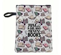 1 pièce Couverture de livre en polyester imperméable - Impression inspirante "Juste une fille qui aime les livres" avec poches supplémentaires et fermeture éclair lisse - Cadeau idéal pour les amateur