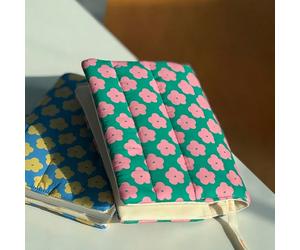 1 pièce Couverture de livre matelassée à motif floral printemps-été, en coton, format A5. Protecteur de cahier/journal fait main. Étui de livre 148x210mm convenant pour une épaisseur de 1-20mm (sans l