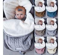 1 pièce Couverture de pied épaissie pour bébé en tricot, convient pour la poussette, le chancelière, la nacelle, les sorties en landau, les sacs de couchage pour bébé Taille UniqueUnicoloreTissu trico