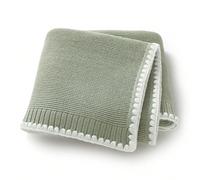 1 pièce Couverture d'emmaillotage en tricot pour bébé, couverture de poussette simple et sophistiquée avec bords, convenant à toutes les saisons Taille UniqueBlocs de couleur,UnicoloreTricots