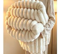 1 pièce Couverture en flanelle à larges rayures super douce, jeté de décoration de chambre rose, couverture décorative d'automne, couverture en flanelle de Noël, couverture de sieste décontractée d'Ha
