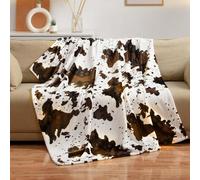 1 pièce Couverture en flanelle, literie, couverture à motif d'impression de vache épaisse et douce, amicale pour la peau, pour le canapé, la sieste au bureau, la décoration de la chambre, les voyages 
