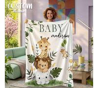 1 pièce Couverture personnalisée avec nom, convient pour le lit, le canapé du salon, le camping en plein air, les animaux de compagnie, couverture de lit personnalisée pour la maison/les animaux de co