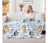 1 pièce Couverture polaire Bluey - Le premier choix pour la décoration de la chambre, super douce, légère, imprimé de dessin animé, Bluey lâchant le ballon, Chef Bluey, parfait pour la maison, un cade