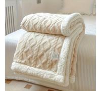 1 pièce Couverture réversible pour lit et canapé - Couverture matelassée pour toutes les saisons avec motif géométrique en diamant, lavable en machine, couverture noire confortable pour le lit, le can