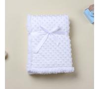 1 pièce Couverture sensorielle bébé en polaire à double couche à pois, couverture de poussette, toutes saisons, Saint-Valentin Taille UniqueUnicolorePolyester