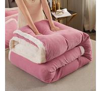 1 pièce Couverture super douce et moelleuse en velours rose et garniture en laine d'agneau, disponible en plusieurs couleurs, décoration d'intérieur minimaliste , convient pour la chambre, le dortoir 