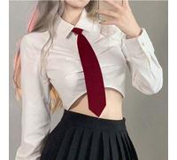 1 pièce Cravate unie bordeaux pour femme, cravate ample pour chemise d'uniforme et costume, convient pour un usage quotidien Taille Unique,3 pièces [Taille standard],1 PC [Modèle standard],3 pièces [D