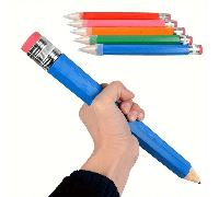 1 pièce Crayon géant de 35 cm, pour peintres artistes étudiants, grand crayon en bois avec gomme, fournitures scolaires et de bureau originales, cadeau bleu,rose,rouge,Violet,vert,couleur orangebois
