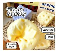 1 pièce Crème de fromage à l'huile de noix de coco de couleur jaune pâle de 7 cm - Texture de pâte douce avec garniture crémeuse, jouet anti-stress silencieux pour soulager le stress au bureau, pauses
