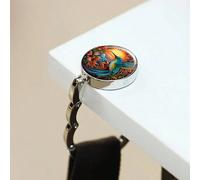 1 pièce Crochet de suspension avec motif Taichi de colibri, cintre pliant imprimé exquis pour sacs à main à suspendre sur table, bureau Taille UniqueAlliage de zinc