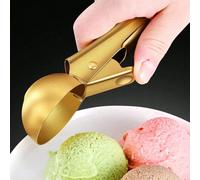 1 pièce Cuillère à glace en acier inoxydable avec déclencheur de libération, boule à glace, cuillère à boules de glace et de sorbet, outil de dessert, couteau à fruits pour la découpe de pastèque M,SA