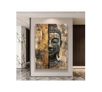 1 pièce d'art mural abstrait moderne sur toile représentant un Bouddha, pour salon, chambre à coucher, décoration murale (50 x 75 cm, sans cadre)