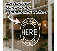 1 pièce d'autocollant commercial transparent personnalisé en couleur - peut être personnalisé selon votre texte, image ou logo, détachable, simple et léger, très adapté pour les voitures, les maisons,
