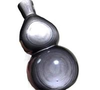 1 pièce de 1 à 1,3 kg de calebasse en obsidienne argentée, cristal de quartz, démagnétisation