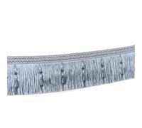1 pièce de 1 mètre de galon de garniture de pompon perlé - Frange élégante en polyester for mariage, tapisserie et décoration intérieure(Grijs)