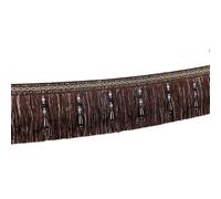 1 pièce de 1 mètre de galon de garniture de pompon perlé - Frange élégante en polyester for mariage, tapisserie et décoration intérieure(Dark Brown)