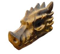 1 pièce de 12 à 14 cm en pierre œil de tigre, cristal de quartz sculpté, tête de dragon, pierre précieuse spirituelle