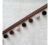 1 pièce de 3 yards de galon à pompons - Ruban tressé perlé for rideaux, canapé, nappe - Décoration élégante for la maison(Dark Brown)