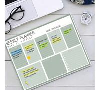 1 pièce de bloc-notes adhésif de format A4, planificateur hebdomadaire non daté, sous-main pour planification quotidienne, liste de tâches, suivi des habitudes, convenant aux élèves et aux enseignants