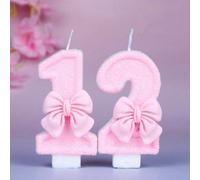 1 pièce de Bougie Numérotée en Forme de Nœud Papillon Créative et Mignonne avec Plateau Anti-Gouttes, Idéal pour la Décoration de Gâteau d'Anniversaire et de Gâteau d'Anniversaire, Noël 7,5,9,2,3,4,6,