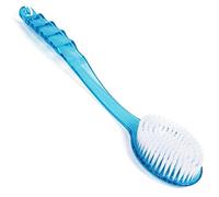 1 pièce de brosse de bain pour le corps, poils doux naturels, manche long, brosse douche pour le dos, épurateur peau morte, dissolvant cellulite, outil d'exfoliation du corps (bleu)