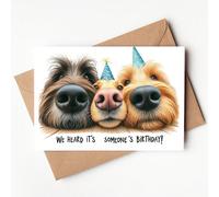 1 pièce de Carte d'anniversaire amusante pour chien - "We Heard It's Someone's Birthday!" Design de dessin animé avec des chiens joueurs portant des chapeaux de fête, cadeau unique pour les amis, cart