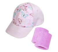 1 Pièce De Casquette De Baseball pour Enfants, 2 Pièces De Bracelets, Chapeau De Queue De Cheval pour Filles, Chapeau De Soleil À Large Bord, Accessoires De Parasol De Sports De Plein Air