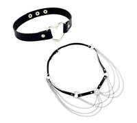 1 Pièce De Chaîne De Corps Et 1 Pièce De Chaîne De Clavicule, Bijoux De Style Gothique Punk, Décoration De Chaîne De Taille Tendance De La Mode, Correspondant À La Correspondance Des Vêtements.