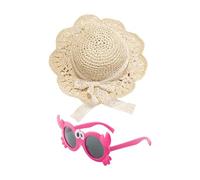 1 Pièce De Chapeau De Paille Pour Enfants, 2 Pièces D'Accessoires De Chapeau, Joli Chapeau De Protection Solaire De Plage, Boucle De Chapeau De Sac À Dos, Fournitures De Plein Air.