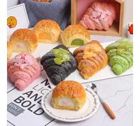 1 pièce de cornet de croissant/gâteau de riz glacé en forme de croissant avec rebond lent et décoration à pétrir Can sing green