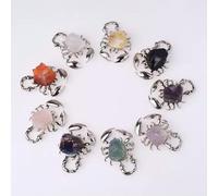 1 pièce de Cristal de Quartz Brut Naturel, Ornements de Scorpion, crâne Artisanal, Argent (Cristal aléatoire)
