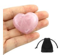 1 pièce de cristal de quartz rose en forme de cœur de 40 mm, grand cristal de guérison, cœur rose, cadeau de Saint-Valentin, pierre précieuse naturelle Reiki, pierre de palme, soulage l'anxiété