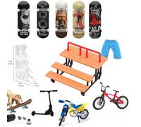 1 pièce de doigt planche à roulettes, pièces de parc de skate DIY, pont de planche à roulettes professionnelle, support métallique, roulement, roue, jouets de bureau, pont en bois multicouche 5 plis, 