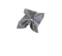 1 pièce de foulard carré à rayures for cheveux, bandeau en tissu, queue cheval, corde, nœud, couvre-chef, sensation Doux pour les cheveux contre la casse(Light gray)