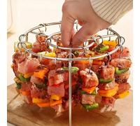 1 pièce de grille en acier inoxydable, comprenant une fourchette à barbecue, un ensemble de grille de barbecue pour friteuse à air, une grille de barbecue circulaire, un support de signature spécifiqu