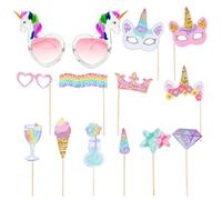 1 Pièce De Lunettes D'Animaux De Dessin Animé Et 12 Pièces D'Accessoires Photo De Dessin Animé, Lunettes De Fête, Lunettes Mignonnes, Décoration De Fête, Masques En Papier De Dessin Animé