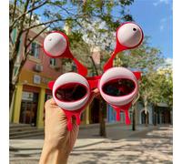 1 pièce de lunettes de costume d'Halloween pour femmes - Yeux de monstre drôles avec effet alien vert néon, convient pour les fêtes d'Halloween, le jeu de rôle, la photographie, sans besoin de correct