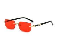 1 pièce de lunettes de soleil sans monture pour femme et homme - Lunettes de soleil rétro rectangulaires avec verres UV400 pour voyage, cyclisme