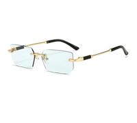 1 pièce de lunettes de soleil sans monture pour femme et homme - Lunettes de soleil rétro rectangulaires avec verres UV400 pour voyage, cyclisme