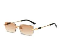 1 pièce de lunettes de soleil sans monture pour femme et homme - Lunettes de soleil rétro rectangulaires avec protection UV400 - Pour le voyage, le cyclisme, les lunettes de protection